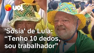 ‘Sósia’ de Lula que viralizou em manifestação próBolsonaro ‘Tenho 10 dedos e sou trabalhador’ [upl. by Ehman]