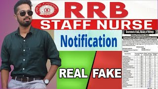 RRB Staff Nurse Vacancy 2024 😱 Real or Fake l Is RRB Released any Paramedical Notice [upl. by Eugene]