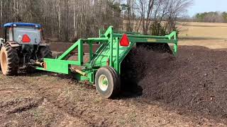 Organic Compost Windrow Turning On a Small Farm [upl. by Reiners]