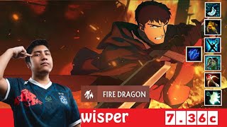 DOTA 2 OGWisper the DRAGON KNIGHT OFFLANE 736c [upl. by Dhiren]