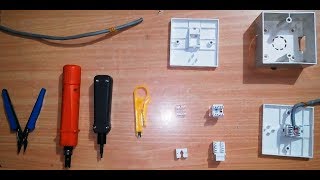 io box punching  rj45 wall socket wiring  how to punch io box rj45 tutorial [upl. by Durnan]