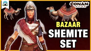 Shemite Mercenary Set Shemite Armor Weapon amp Camel Saddle  Bazaar Showcase  Conan Exiles [upl. by Melina]