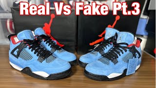 Air Jordan 4 x Travis Scott Real Vs Fake Pt3 another good one [upl. by Ecinev]