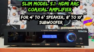 SLIM 51 HDMI ARC COAXIAL AMPLIFIER  FOR 4quot SPAEKER 8quot SUBWOOFER 51 AMPLIFIER [upl. by Haelam]