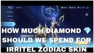 HOW MUCH DIAMOND 💎 NEEDED FOR IRRITHEL ZODIAC SKIN [upl. by Handel502]