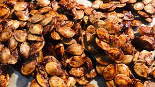 ROASTED PUMPKIN SEEDS CANDIED  Pumpkin Brittle [upl. by Ahsotan]