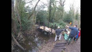 Haroldslea Bridge Build Reigate Ramblers Task Day Dec 2023 [upl. by Worth811]