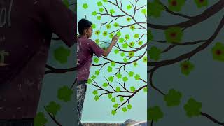 Wall painting art room colour art painter wallpaper wall firojpaintar [upl. by Eelibuj88]