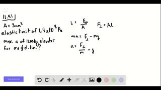A steel cable with cross sectional area 3 00 cm has an elastic limit of 2 40 10 Pa Find the maximum [upl. by Chui]