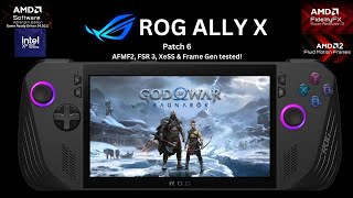 God of War Ragnarok Patch 6  ROG Ally X  AFMF2 FSR3 XeSS Frame Gen tested Driver 241018GB VRAM [upl. by Nesiaj777]