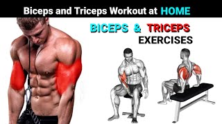 Best Bigger Biceps and Triceps Exercises at Home with no equipments [upl. by Gorlicki]