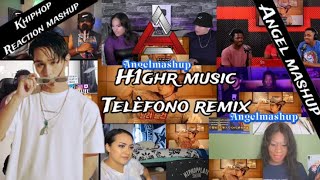 TELÉFONO Remix Lyric Video  pH1 HAON etc reaction mashup [upl. by Cuttie]