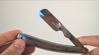 how to shave with a Parker SR1 Shavette straight razor [upl. by Neggem]