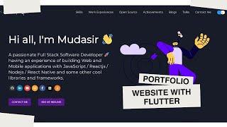 Flutter Web Tutorial  Build Responsive Portfolio Website  Part 2 Adding Content Sections [upl. by Ojillib393]