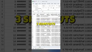 Most useful 3 shortcuts for automatically adjust data in excel excelshorts shorts ytshorts [upl. by Leaj]