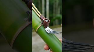 Bamboo creations with fork Bamboo Diy Slingshots Bambooart [upl. by Sirapal878]