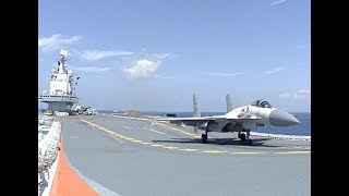 China Reveals Detailed Videos of J15 Fighter Jets Training on Aircraft Carrier [upl. by Tillio]