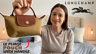 Longchamp Le Pliage Original Pouch with Handle Unboxing and Review  What Fits In My Bag [upl. by Earehs883]