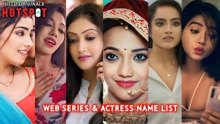 Ullu Hotspot Web Series Actress Name List I Hotspot Heroine Name [upl. by Nivaj]