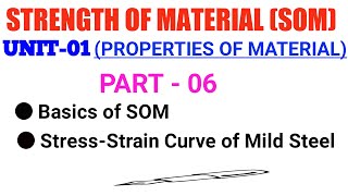 stress strain curve for mild steel  strength of materials  SOM  GATE  part 06 [upl. by Qiratla]