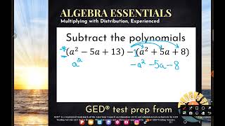 GED® Math Subtracting Polynomials 18 Exp 20 [upl. by Hanny436]