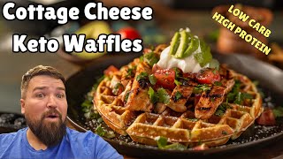 Keto Cottage Cheese Savory Waffles For Dinner  Delicious High Protein amp Low Carb Recipe [upl. by Polly32]