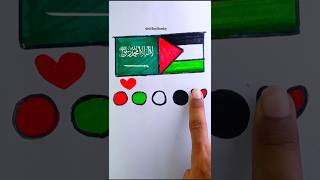 رسمت أعلام الدول العربية كلها💪😁 رسم علم السعودية 🇸🇦 رسم palestine makeuptutorial السعودية art [upl. by Amado]