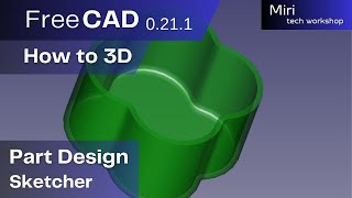 FreeCAD version 0 21 1 part 110 2024 3D model green shaped container [upl. by Haras307]