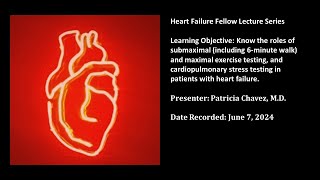 22 Exercise testing in heart failure [upl. by Ashlan]