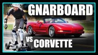 Electric Skateboard VS Corvette [upl. by Llenral]