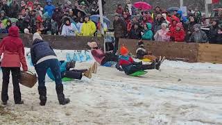 GAP  06012024 Hornschlittenrennen in GarmischPartenkirchen  Kinderrennen [upl. by Borg]