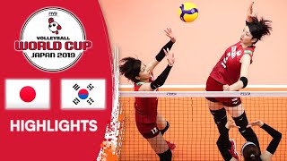 JAPAN vs KOREA  Highlights  Womens Volleyball World Cup 2019 [upl. by Enrak]