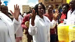 Ministry of health officials fumigate Gikomba Market to combat coronavirus [upl. by Perreault460]