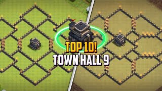 TOP 10 Best Town Hall 9 TH9 FarmingHybrid Base Layout  Copy Link 2024  Clash of Clans [upl. by Alaekim]