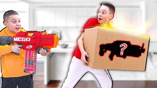 Roman and Max play the Mystery Box of Nerf Game [upl. by Brett578]