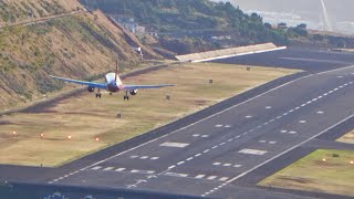 3 FANTASTIC CROSSWIND LANDINGS at Madeira Airport [upl. by Whitebook]