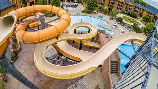 Pali Plunge Waterslide  Proslide Body Slide  Polynesian Water Park Resort Wisconsin Dells [upl. by Haroppizt]