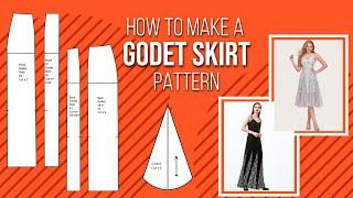 Pattern For Skirt With Godets  Pattern Drafting  Fashion Design [upl. by Ayalahs]