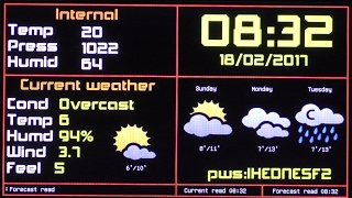 IOT Arduino project internet weather station V2  RA8875  Teensy 36  ESP8266  BME280 [upl. by Karry]