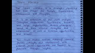 TOWS matrix explained [upl. by Braunstein]