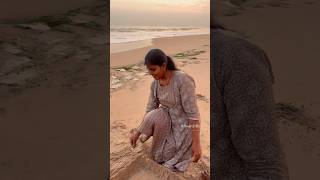 கோட்டைய அரிச்ச கடல்அலை😜 Sand Castle  மணல் கோட்டை villagelife nature kids fun seashore sea [upl. by Aliehs]