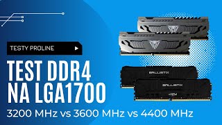 Test pamięci DDR4 na i9 12900K Alder Lake  3200 vs 3600 vs 4400 Gear1 vs Gear2 XMP ON vs OFF [upl. by Oilalue]