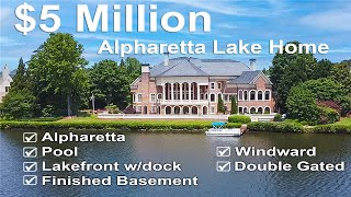 5 Million Dollar 15000 Square Foot Lakefront Mansion in Alpharetta Georgia  Deal of the Day [upl. by Arednaxela457]