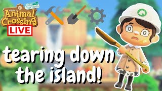 FLATTENING MY ISLAND live Animal Crossing New Horizons [upl. by Artim]