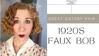 Fake Bob 1920s HAIR tutorial [upl. by Conny960]