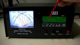 MFJ828 Digital SWR Watt Frequency Counter HF  CB Meter Overview [upl. by Acinorav319]