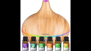 Homasy 500ml Aromatherapy Set Pure Essential Oil Diffuser Unboxing [upl. by Faria]