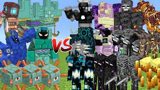 GUARDIAN ALLIANCE Vs WARDEN amp ENDERMAN amp WITHER SKELETON amp BLAZE ALLIANCE MOB BATTLE IN MINECRAFT [upl. by Liddie]