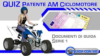 QUIZ Patente AM ciclomotori 50cc minicar  Patente motorino QUIZ argomento Documenti di guida [upl. by Laurence]