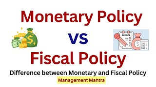 Difference between Monetary Policy and Fiscal Policy [upl. by Chivers]